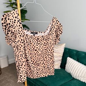 Lulu's Tan and Black Leopard Top